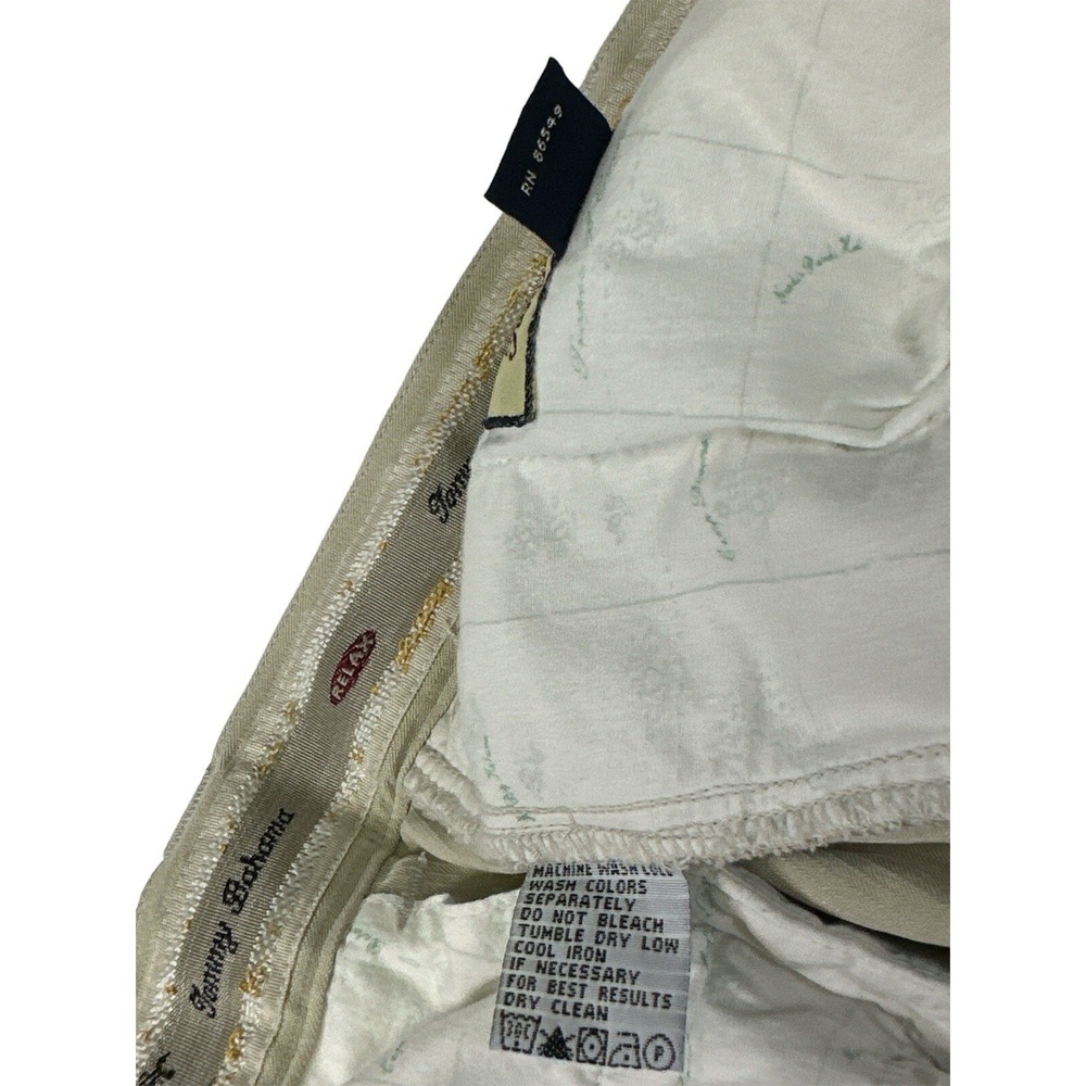 Tommy Bahama Men's 100% Silk Beige Pleated Shorts Size 34 Machine Washable*STAIN - Picture 6 of 13